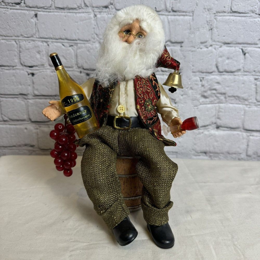 Karen Didion Original‎ Collectible Santa Wine Santa Wine Barrel Grapes EXCELLENT